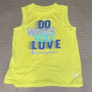 Champion Kids Neon Yellow Tank Top with Blue Print